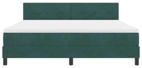 Boxspring ágy matraccal és LED világítással Sötét zöld 180x200 cm Bársony