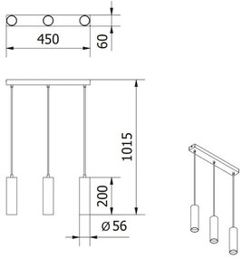 Lámpa Mennyezeti lámpatest TRESOS II, 3xGU10, aluminum, IP20, max. 3x20W, fekete