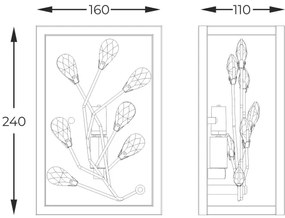 Zuma Line W0578-01A-B5TF - Fali lámpa SPRING 1xG9/33W/230V fekete/arany