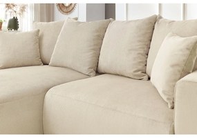 Krémszínű bársony sarokkanapé Enjoy – Bobochic Paris