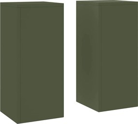 vidaXL Növényállvány 2 pcs Oliva zöld 24 x 24 x 55 cm Acél
