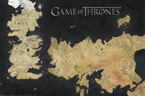 XXL poszter Game of Thrones - Westeros Map, (120 x 80 cm)