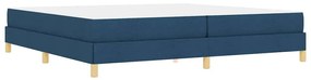 Boxrugós ágy Kék és Barna 200 x 200 cm Textil és mérnöki fa