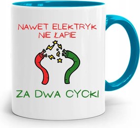 Kék Bögre Vicces Még A Villanyszerelő Is fényképes nyomtatással