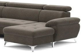 CATANIA baloldali barna U-alakú sarokkanapé tárolóval, ággyá nyitható