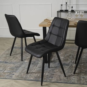 Fekete Eco-bőr Étkezőszék. MONZA