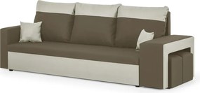 NEVADA Háromszemélyes kinyitható kanapé Világosbarna/krém