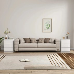 HOMCOM Éjjeliszekrények, 2 db-os szett, 3 fiókkal, 40 x 30 x 59,5cm, fehér