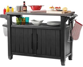 Keter Multifunkcionális kerti grillasztal UNITY XL270l grafit, 134 x 52 x 90 cm