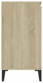sonoma tölgy színű szerelt fa tálalószekrény 102 x 35 x 70 cm