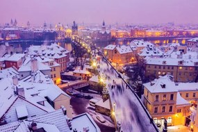 Fotográfia Winter in Prague - city panorama, Henryk Sadura