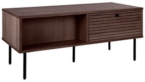 Sötétbarna dohányzóasztal tölgyfa dekorral 50x100 cm Kyoto – House Nordic