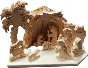 Fából készült betlehem karácsony