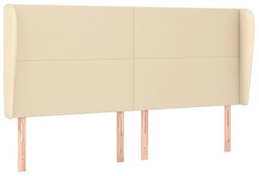 krémszínű szövet fejtámla szárnyakkal 183x23x118/128 cm