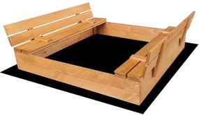 Zárható homokozó padokkal 120 x 120 - impregnálva Closeable sand box impregnated
