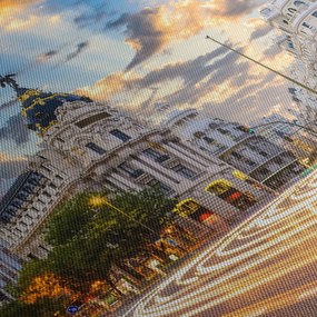 Kép - Calle Gran Vía, Madrid, Spanyolország (90x60 cm)