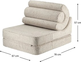 Világosbarna buklé gyerek fotel Flipster – Wigiwama