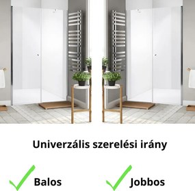 Stuxi Bari Fix 180 cm (80+100) széles nyíló zuhanyajtó fix fallal, 6 mm vízlepergető üveggel, króm profillal, 195 cm magas