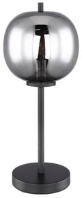 Globo 15345T Asztali lámpa fekete fém, füstszínű üveg búrával. Ø:185, H:450, exkl. 1xE14 40W 230V