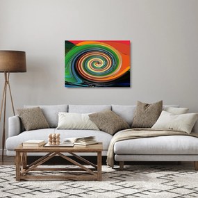 Absztrakt kép - színes spirál (üvegen) (70x50 cm)