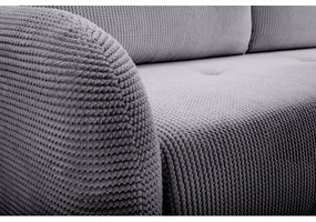 Ággyá nyitható, kárpitozott háromszemélyes CLOUDY kanapé, szürke