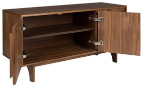 Barna alacsony komód diófa dekorral 120x58 cm Groove – Zuiver