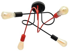 Felületre szerelhető csillár OXFORD 4xE27/15W/230V fekete/piros