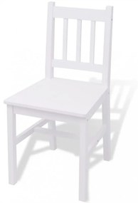 7 darabos fenyőfa étkező szett fehér