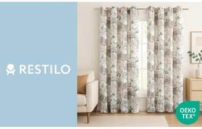 Krémszínű-szürkéskék függöny 135x250 cm Celesta – Restilo