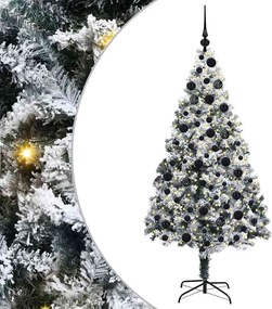 vidaXL Mű karácsonyfa 300 LED-del Fehér 180 cm PVC és Acél és Műanyag