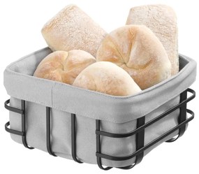 Fekete-szürke péksüteményes kosár textil béléssel, 19 x 19 cm - Hendi