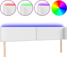 vidaXL fehér műbőr LED-es fejtámla 203x16x78/88 cm
