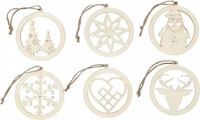 Karácsonyi medálok rétegelt lemezből 6 db