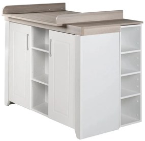 Fehér alacsony gyerek komód pelenkázó feltéttel szilfa dekorral 120x98 cm Felicia – Roba