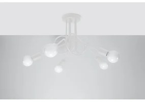 Sollux SL.1432 - Felületre szerelhető csillár  LOOP 5xE27/15W/230V fehér