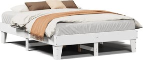 vidaXL fehér tömör fenyőfa ágy matrac nélkül 140x190 cm