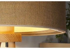 Duolla - Asztali lámpa YUTE TRIO 1xE27/15W/230V átm. 25 cm barna/szürke/bézs