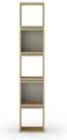 Zöld-natúr színű könyvespolc tölgyfa dekorral 32x167 cm Lofty – Marckeric