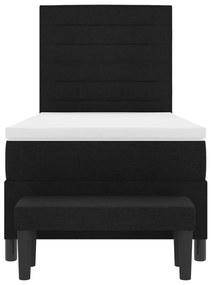 Box Spring Ágy Matraccal és Pad Fekete 80x200 cm Szövet