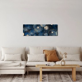 Kép - Kék-arany gyűrűk (órával) (90x30 cm)
