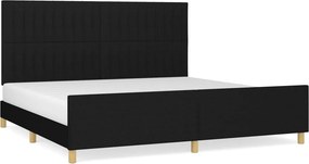 vidaXL fekete szövet ágykeret matrac nélkül 200 x 200 cm