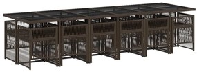 vidaXL 13 részes barna polyrattan kerti ülőgarnitúra párnákkal