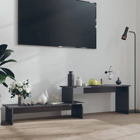 Magasfényű szürke forgácslap tv-szekrény 180 x 30 x 43 cm