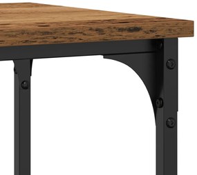 Konzolasztal Régi Fa 100x35x75 cm Mérnöki Fa és Acél