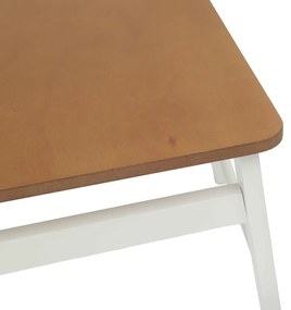 Étkezőszék 2 pcs Fehér és Természetes Tömör fa