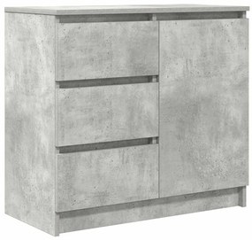 betonszürke szerelt fa tálalószekrény fiókos 71x35x65 cm