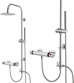 Zuhanyszett Termosztatikus Csapteleppel Fém Kerek Esőztető