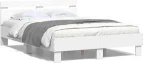 vidaXL fehér szerelt fa ágykeret fejtámlával 120 x 190 cm