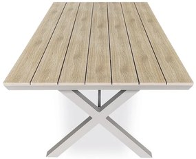 Bézs Kerti Asztal, Alumínium Váz + Polywood Lap. AZT-S1510 OAK