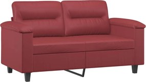 vidaXL 2 személyes bordó műbőr kanapé 120 cm